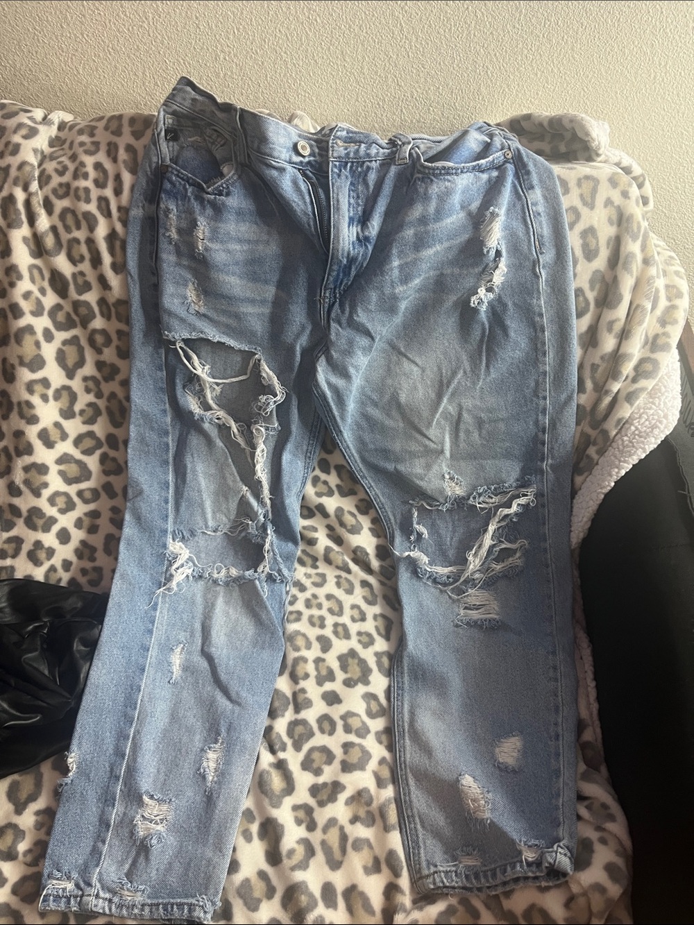 Kenzo Light Blue Ripped Boyfriend Jeans